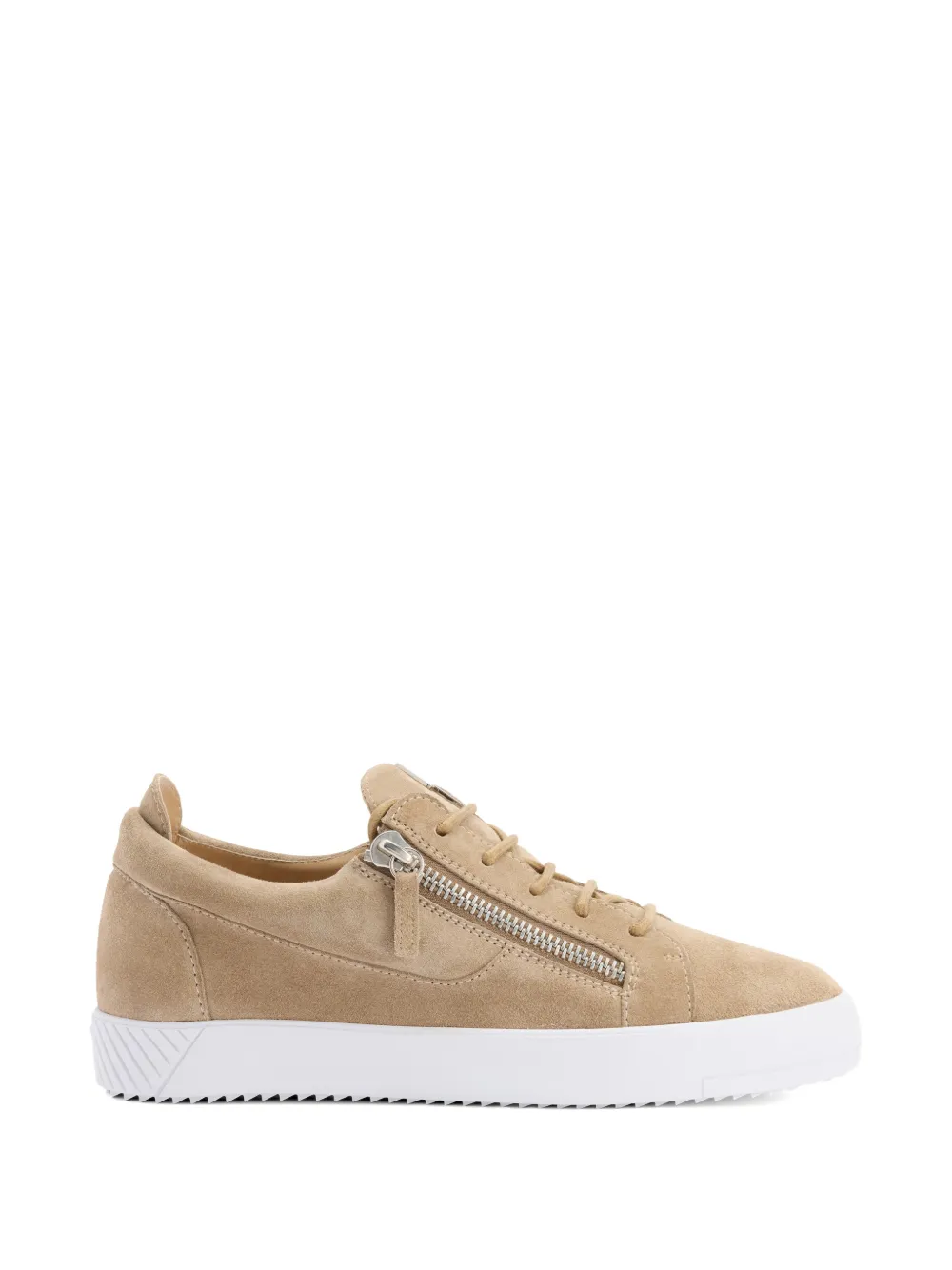 Giuseppe Zanotti Frankie metallic sneakers met rits Beige