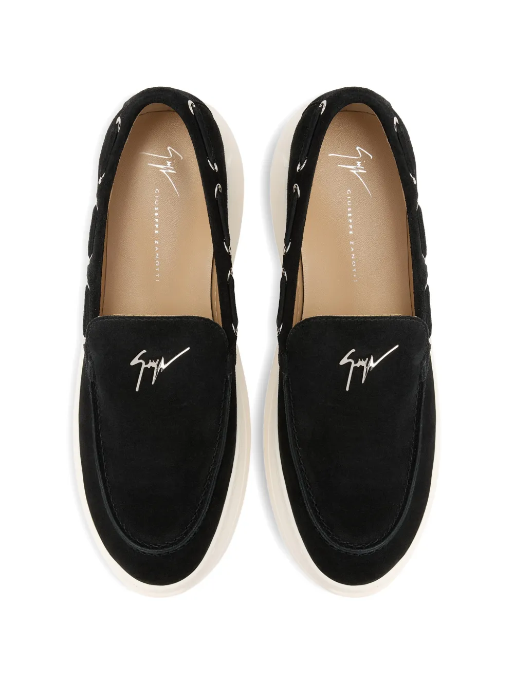Giuseppe Zanotti Conley String loafers met kenmerkend metalen detail Zwart