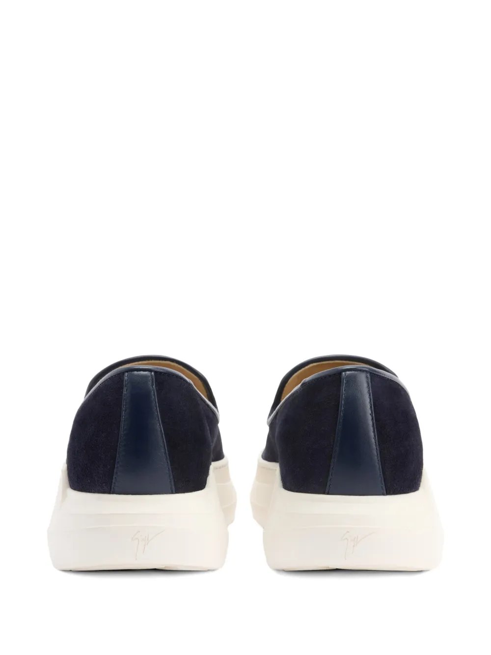 Giuseppe Zanotti Conley kenmerkende fluwelen loafers Blauw
