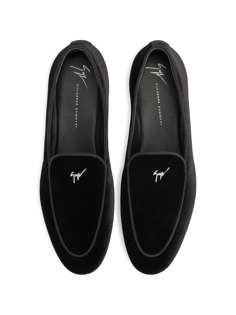Giuseppe Zanotti Berth fluwelen loafers met metalen logo Zwart