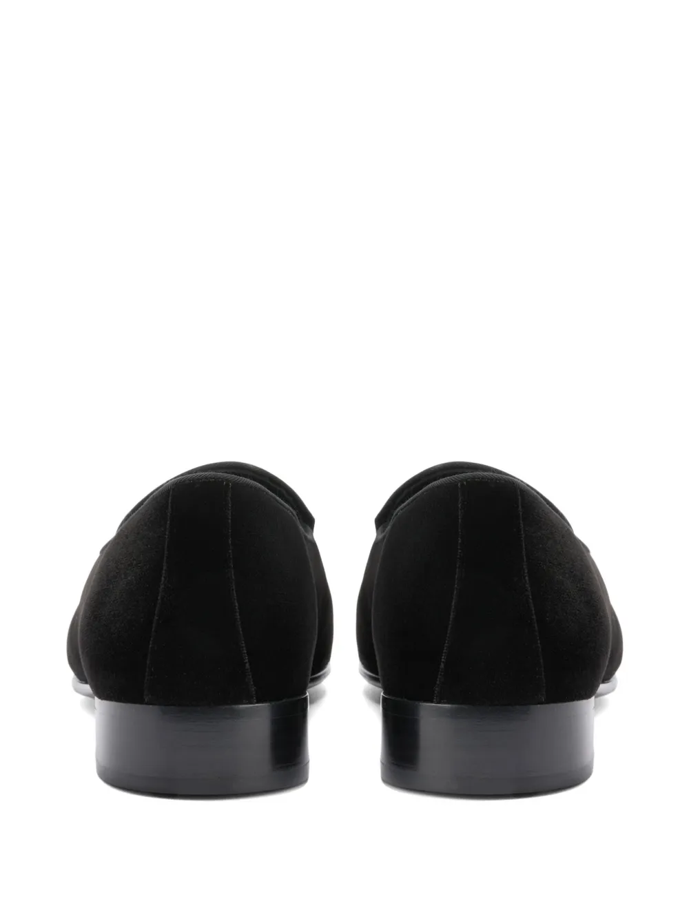 Giuseppe Zanotti Berth fluwelen loafers met metalen logo Zwart