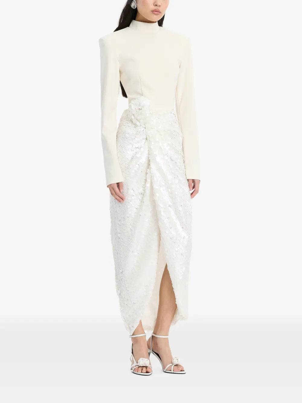 ROTATE BIRGER CHRISTENSEN Midi-jurk met geknoopt detail Wit