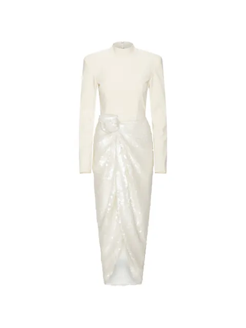 ROTATE BIRGER CHRISTENSEN vestido midi con detalle de nudo