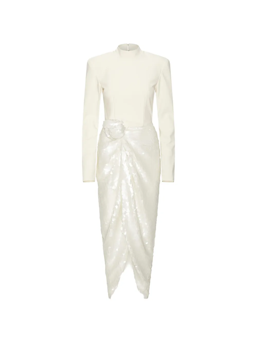 ROTATE BIRGER CHRISTENSEN knotted midi dress white