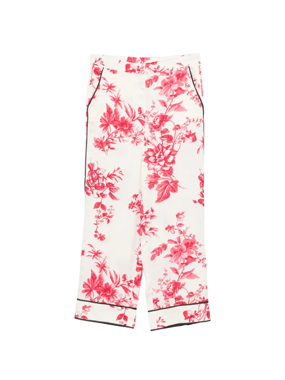LIU JO floral print trim trousers - Weiß