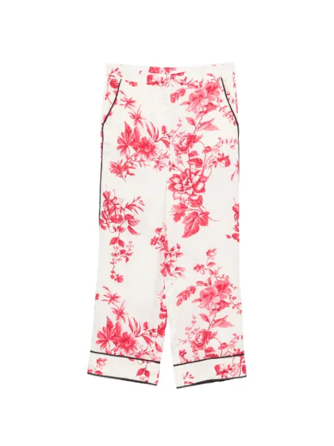 LIU JO floral print trim trousers