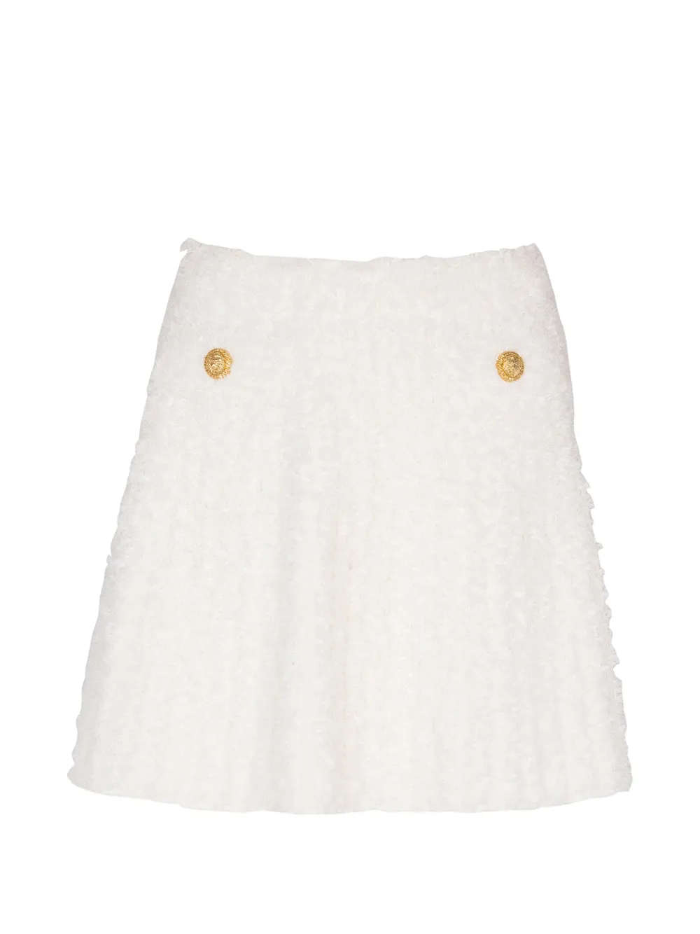 Balmain button-embellishment mini skirt - Bianco