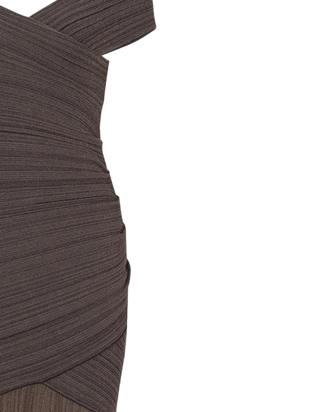  Balmain Off-the-shoulder Maxi Dress - Brown 