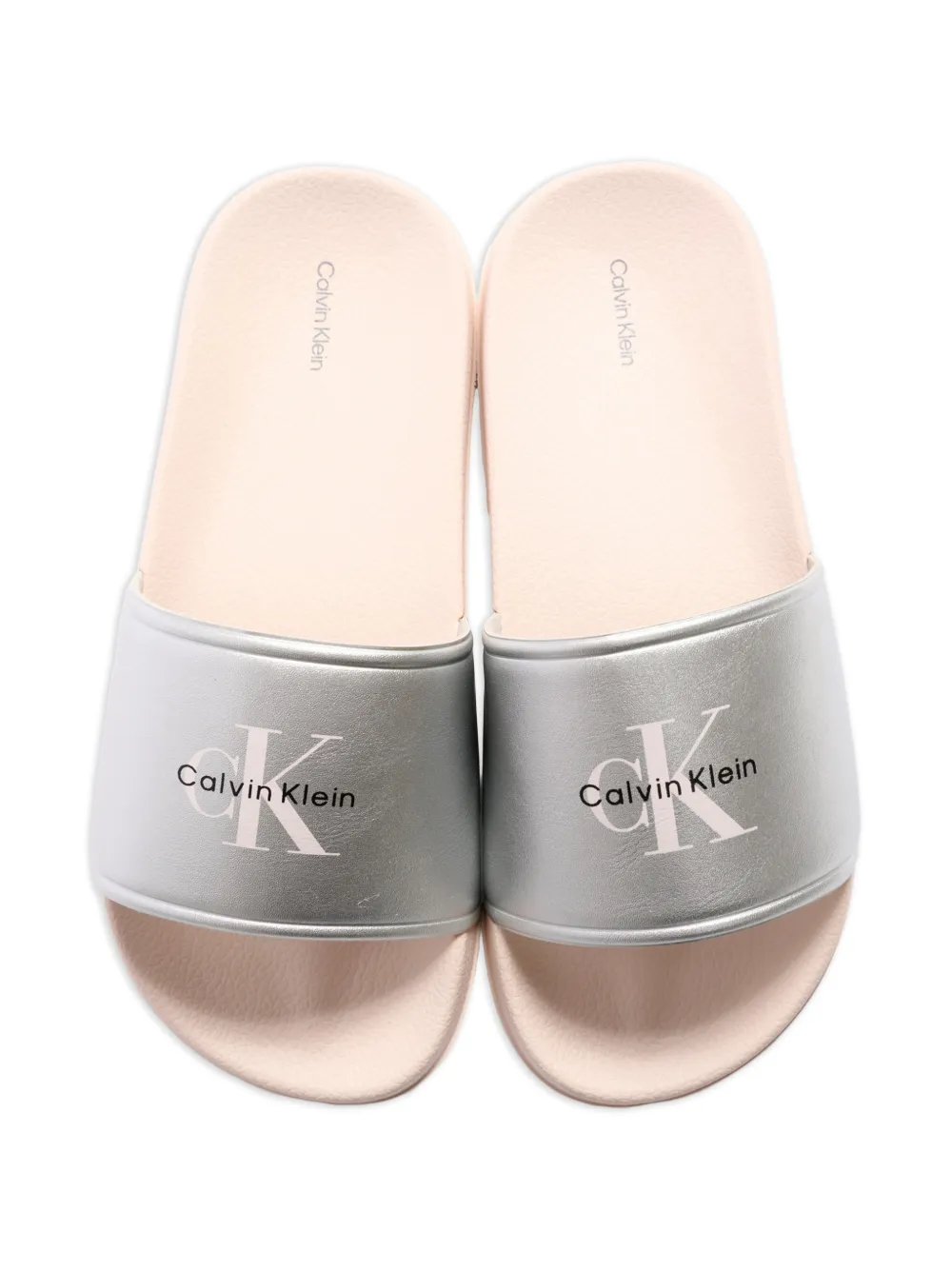 Calvin Klein Kids Slippers met logo Zilver
