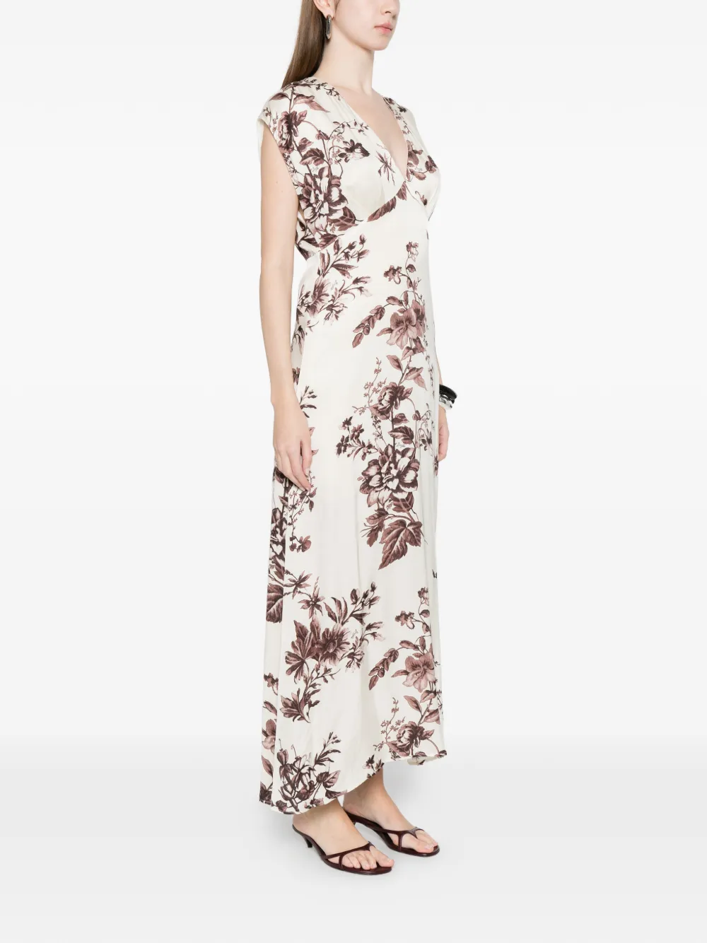  Liu Jo Floral V-neck Dress - Neutrals 