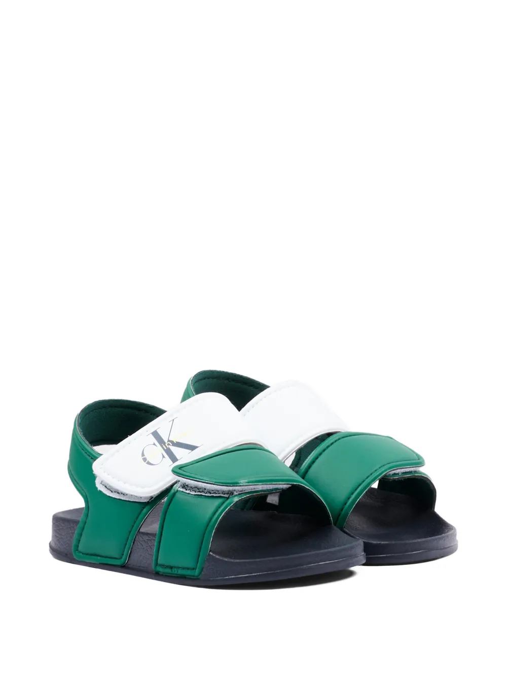 Calvin Klein Kids logo strap sandals - Verde