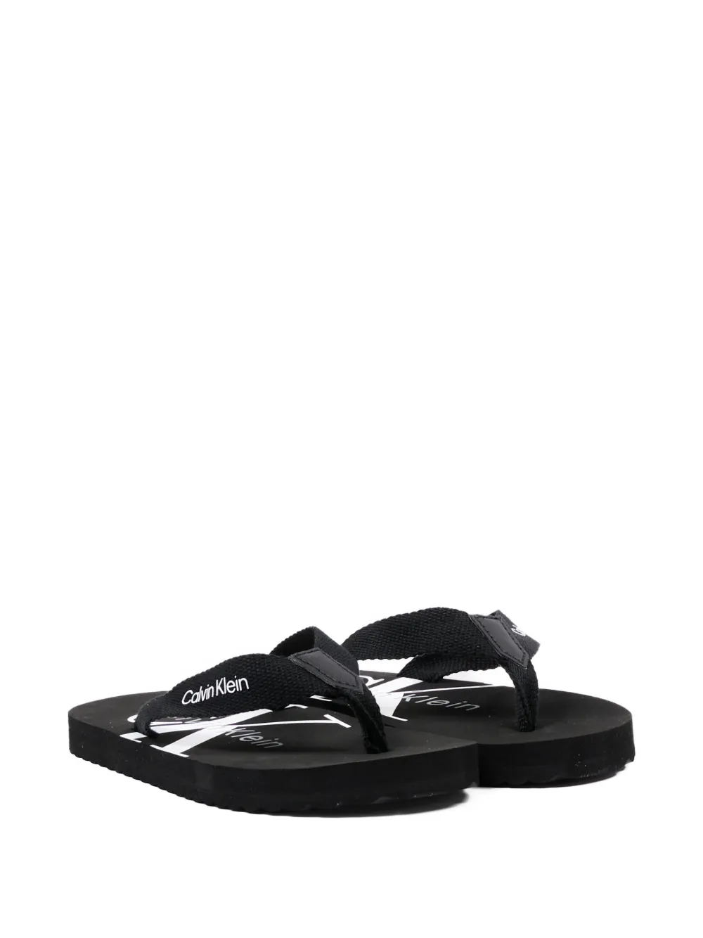 Calvin Klein Kids logo print sandal - Nero