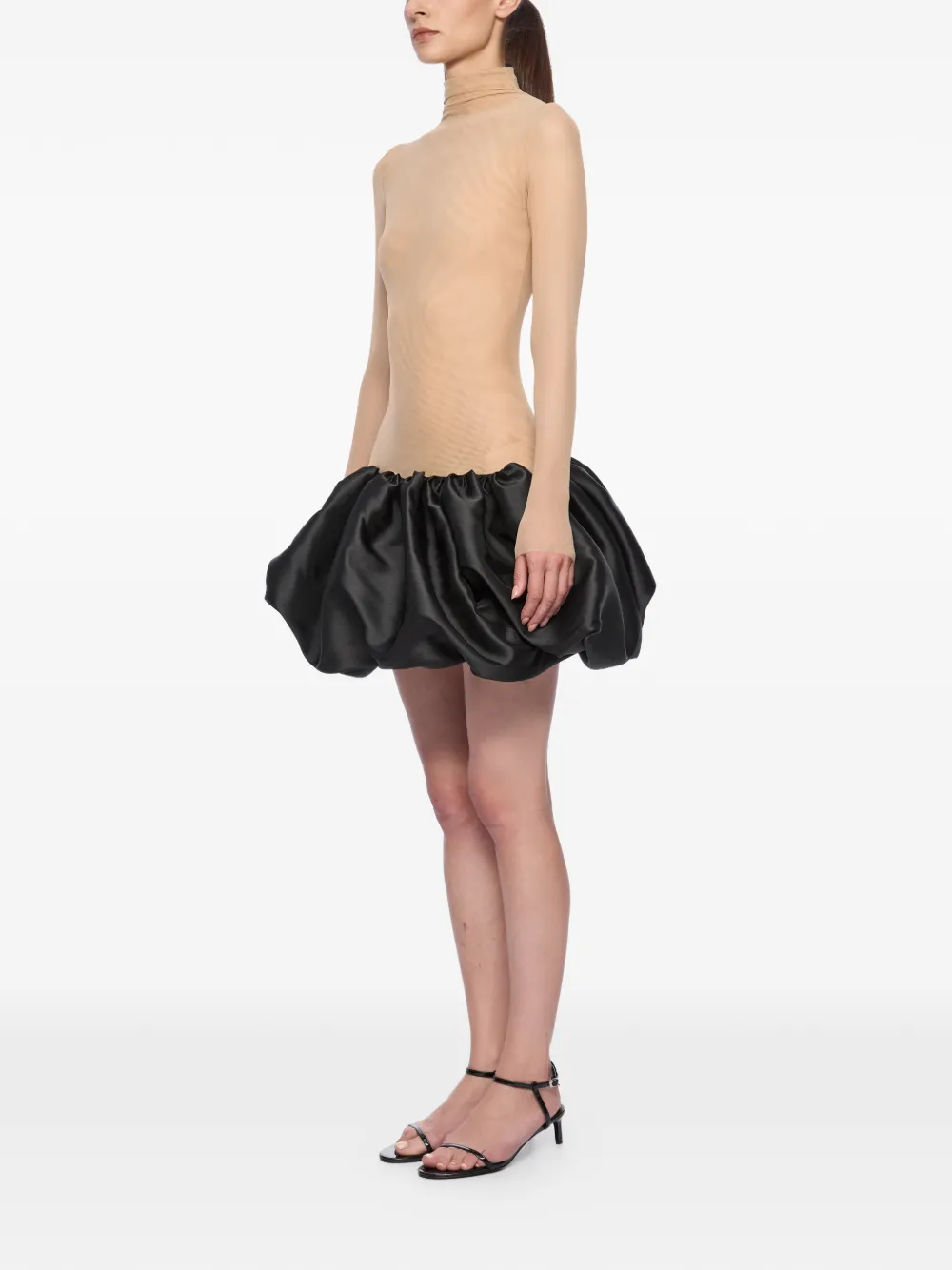  Atu Body Couture High-neck Ruffled Dress - Neutrals 