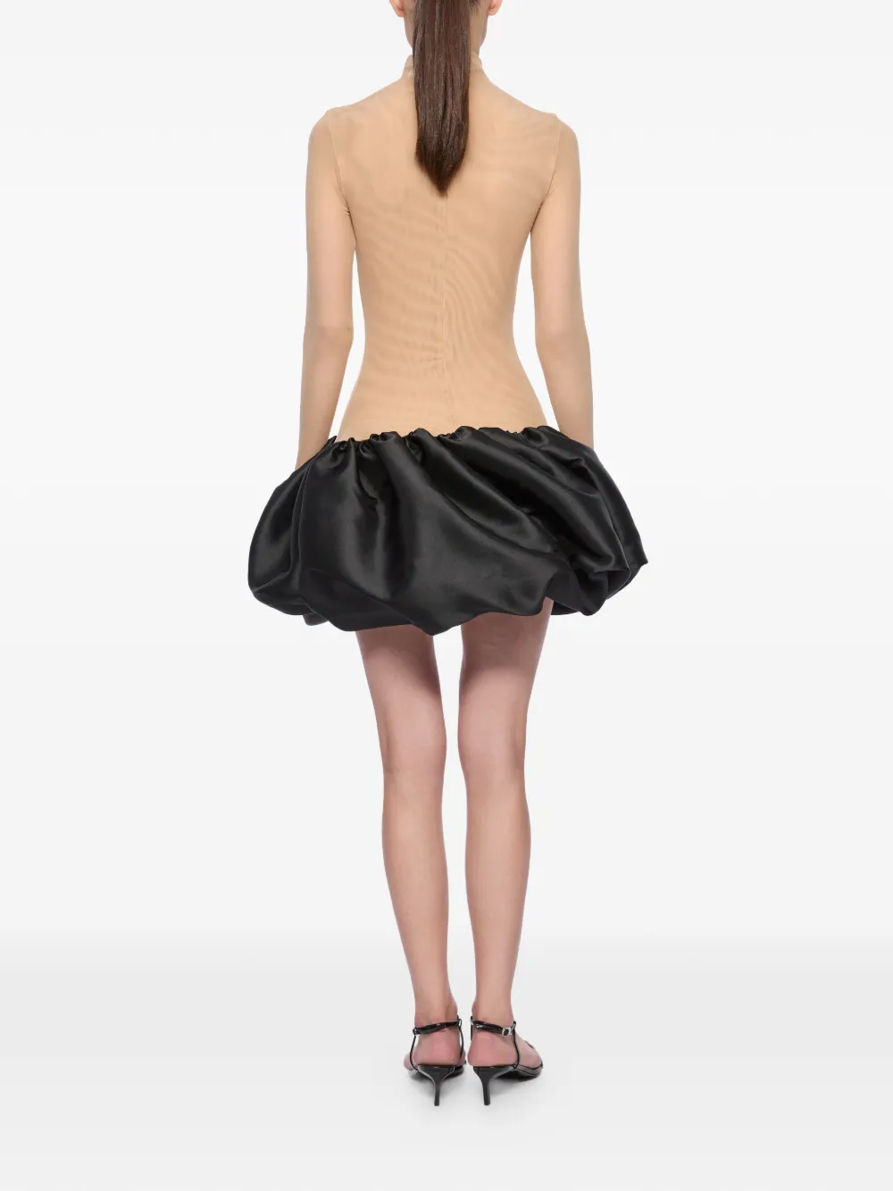  Atu Body Couture High-neck Ruffled Dress - Neutrals 