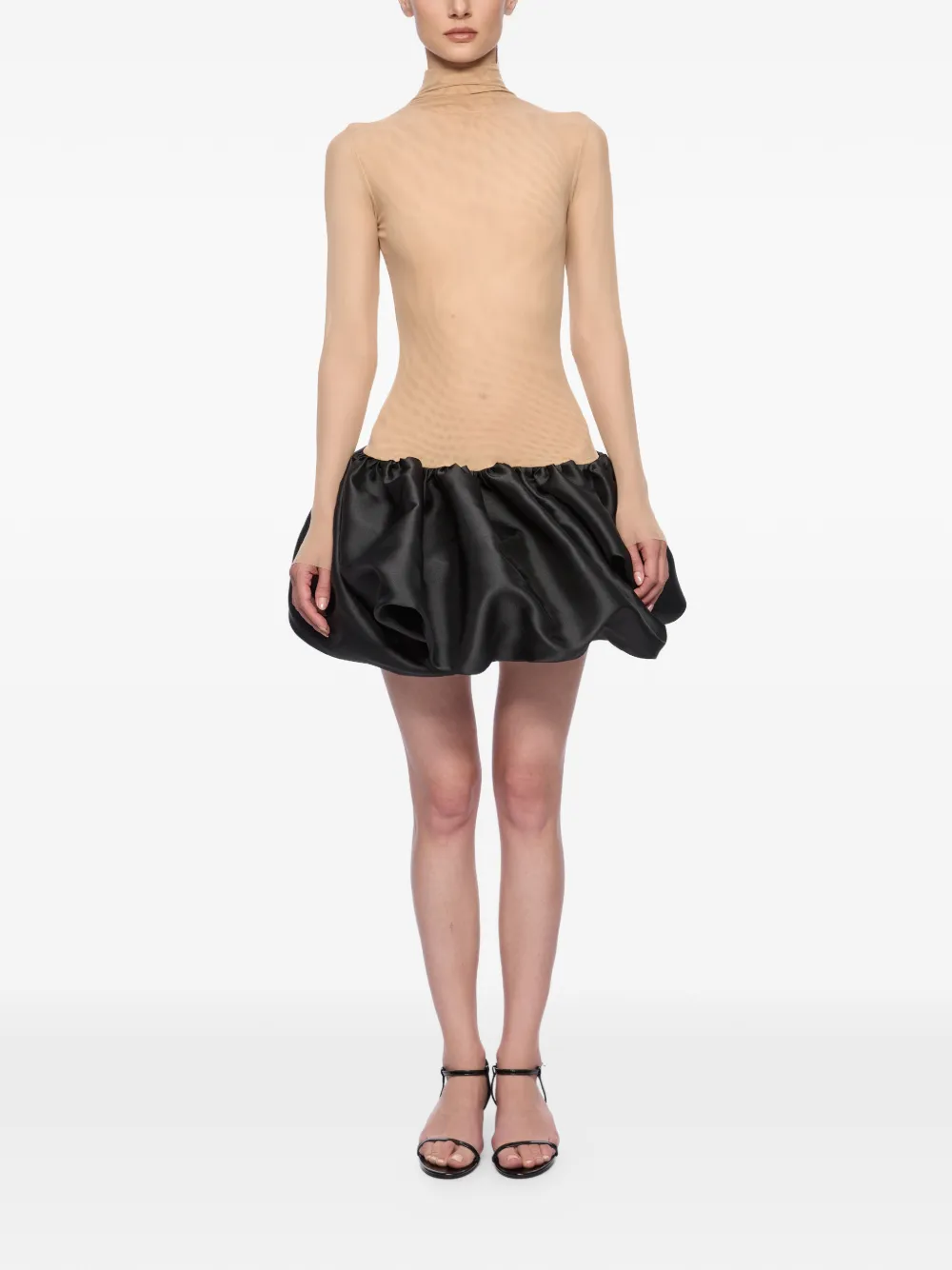 Atu Body Couture high-neck ruffled dress - Nude