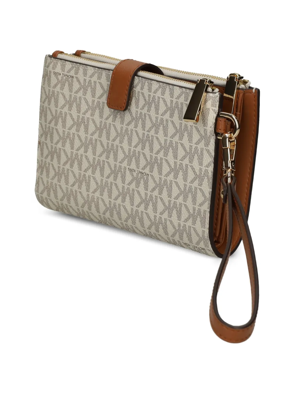  Michael Michael Kors Monogram-print Zip Wallet - Neutrals 