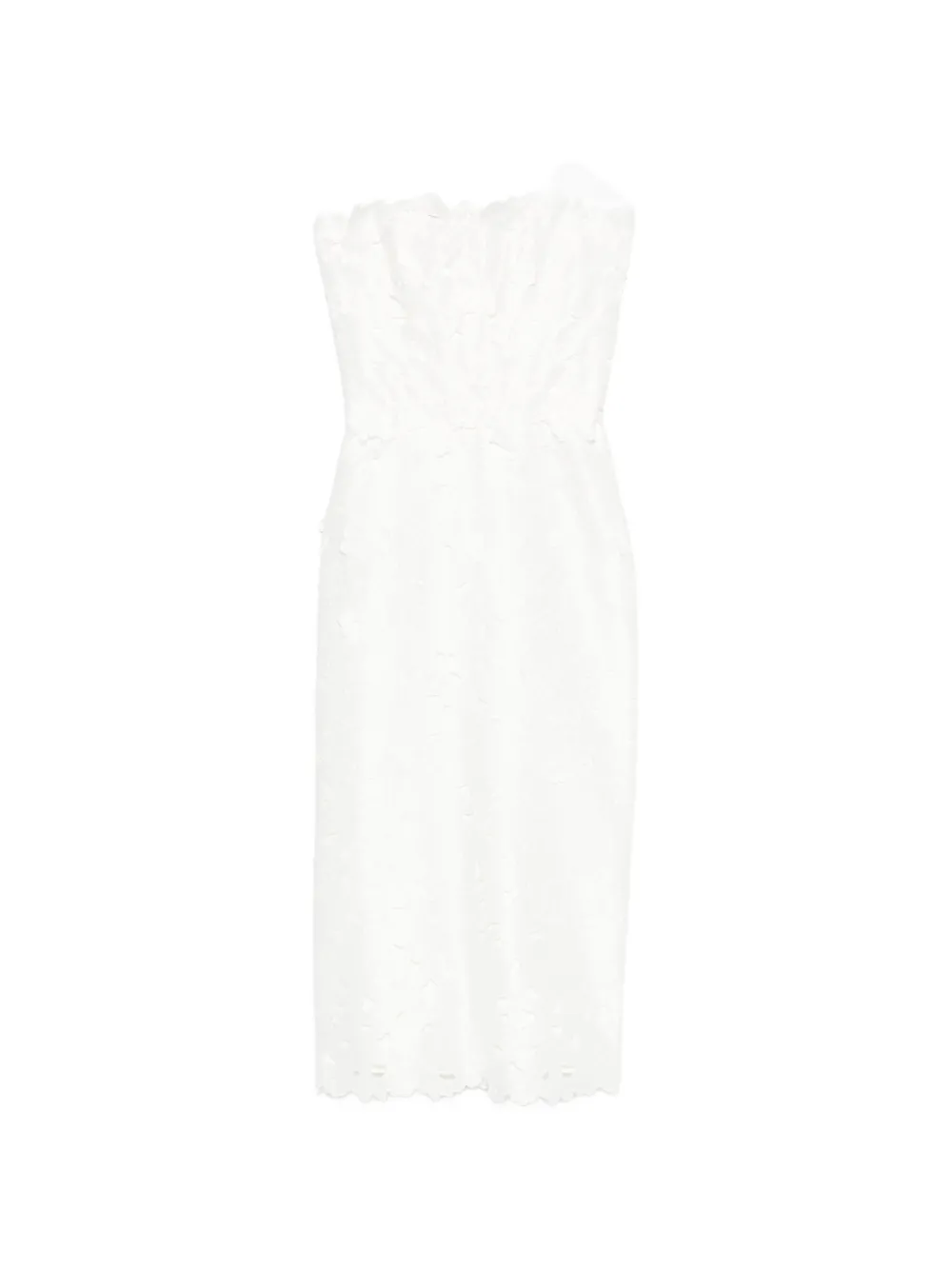 Costarellos Lace strapless midi dress - Bianco