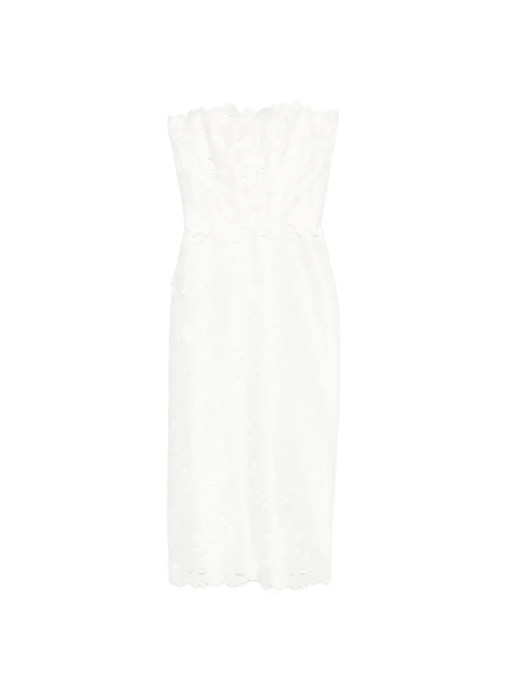 Costarellos Lace strapless midi dress - Bianco