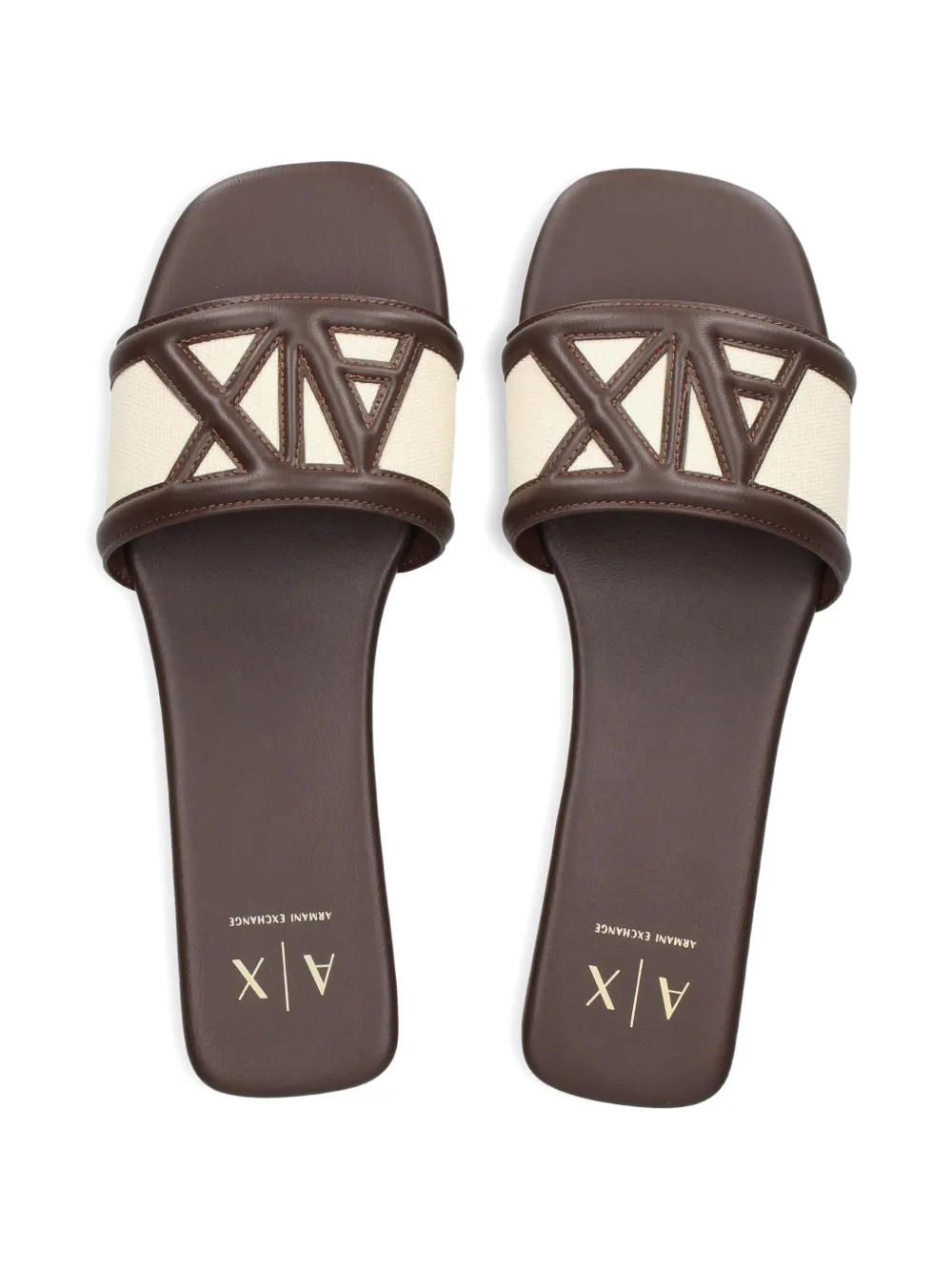 Armani Exchange Sandalen met logodetail Beige
