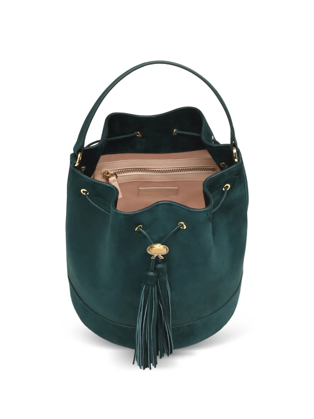 Gianvito Rossi SIENNA 22 bucket-tas met kwastje Groen