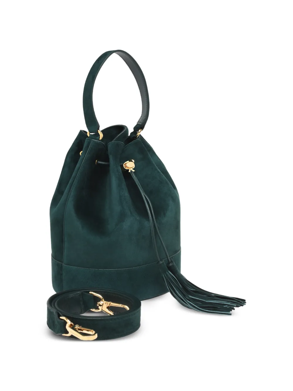 Gianvito Rossi SIENNA 22 bucket-tas met kwastje Groen