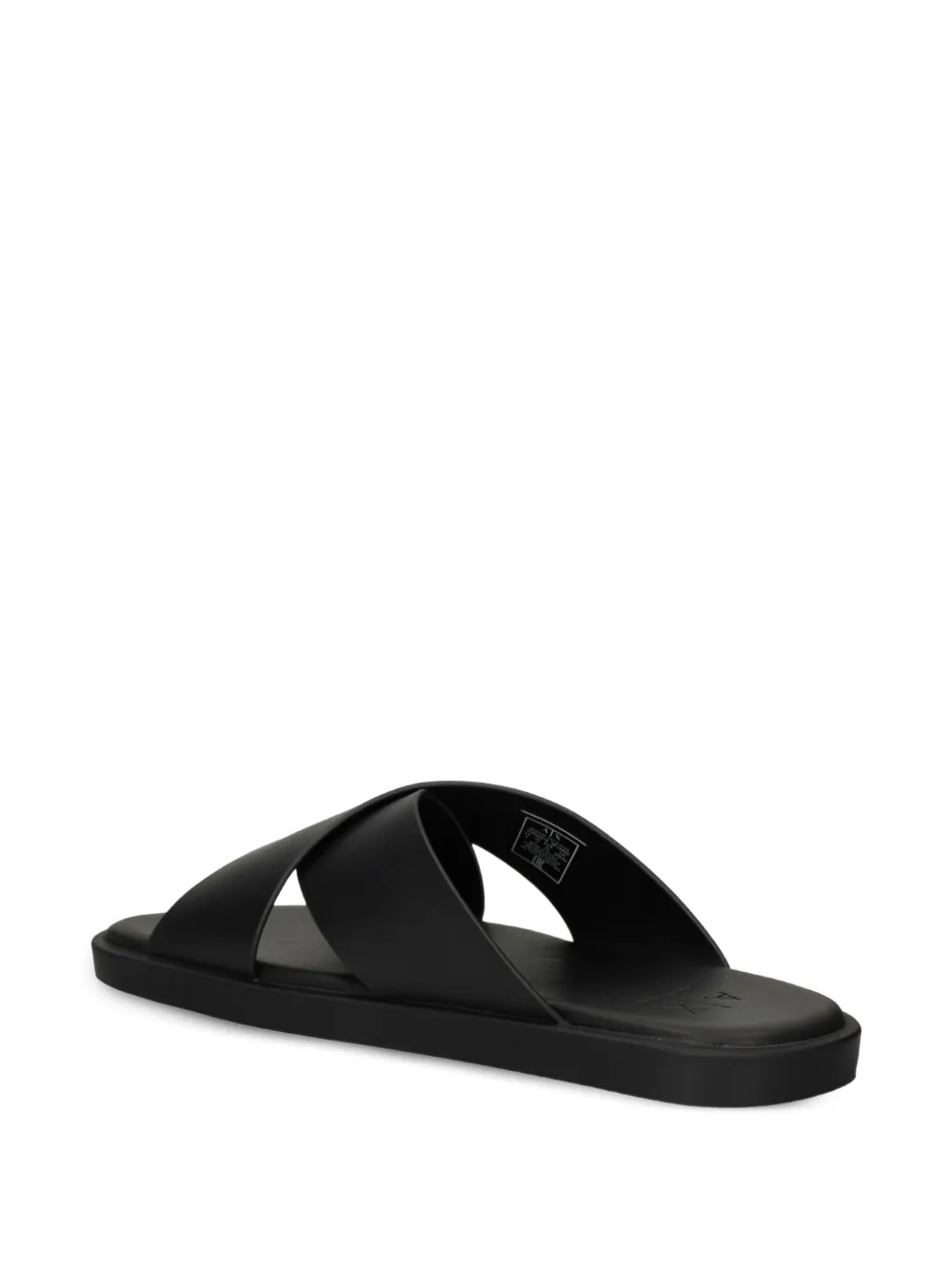 Armani Exchange crossover-strap slides Zwart