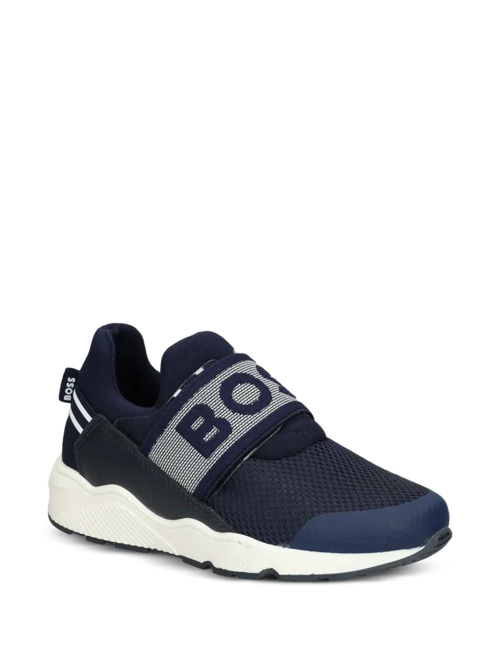 BOSS logo-strap sneakers Blauw