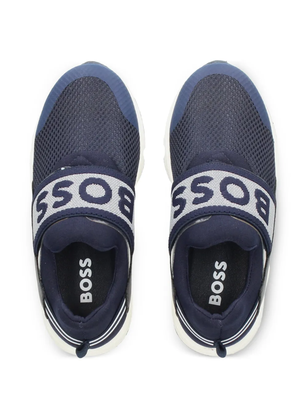 BOSS logo-strap sneakers Blauw