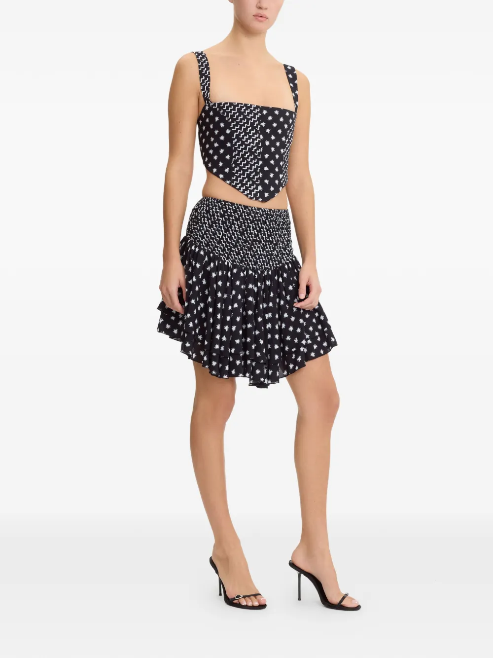  Donde Esteban Ruffled Mini Skirt - Black 