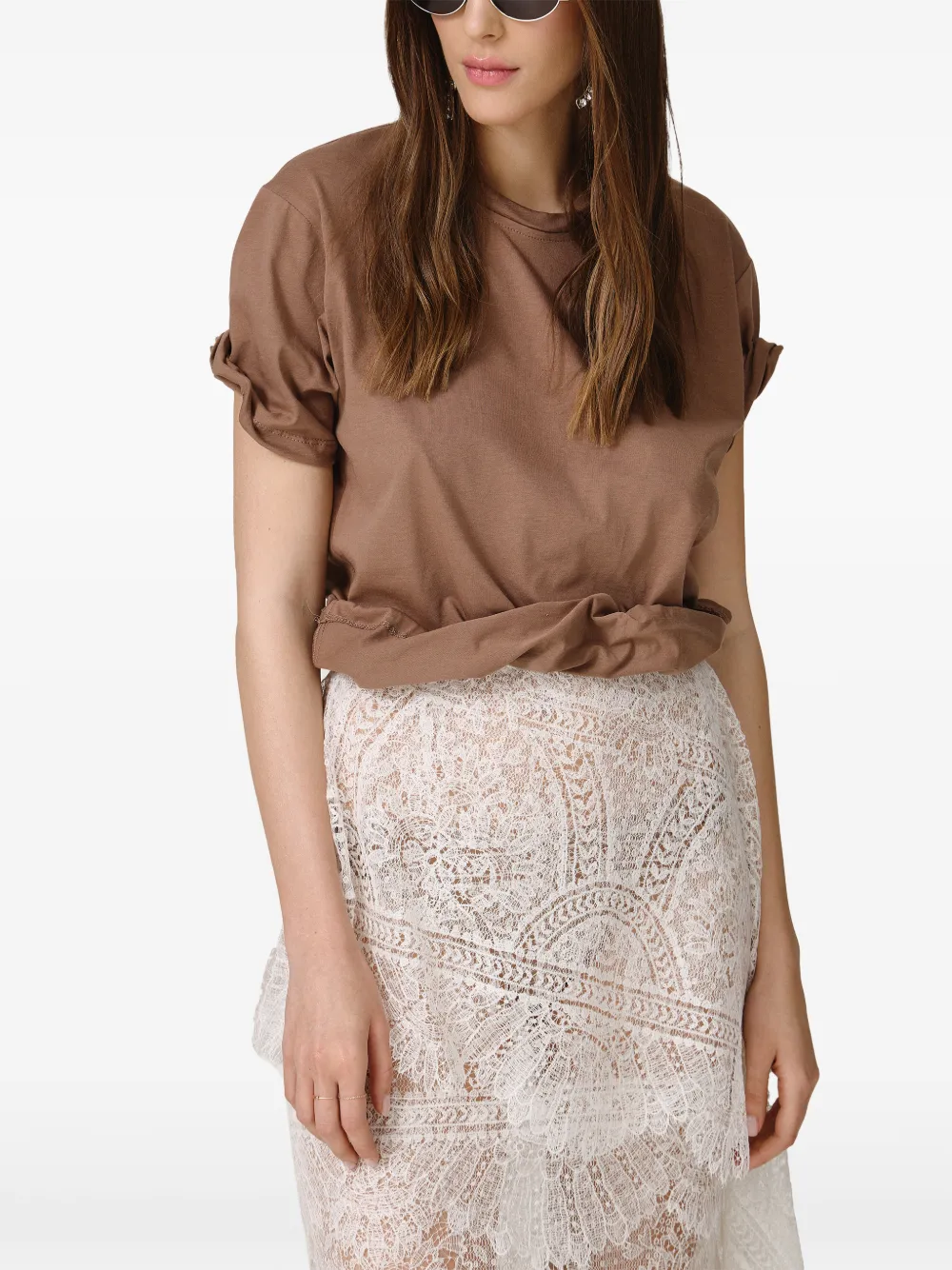 PNK patch-detail T-shirt - Marrone