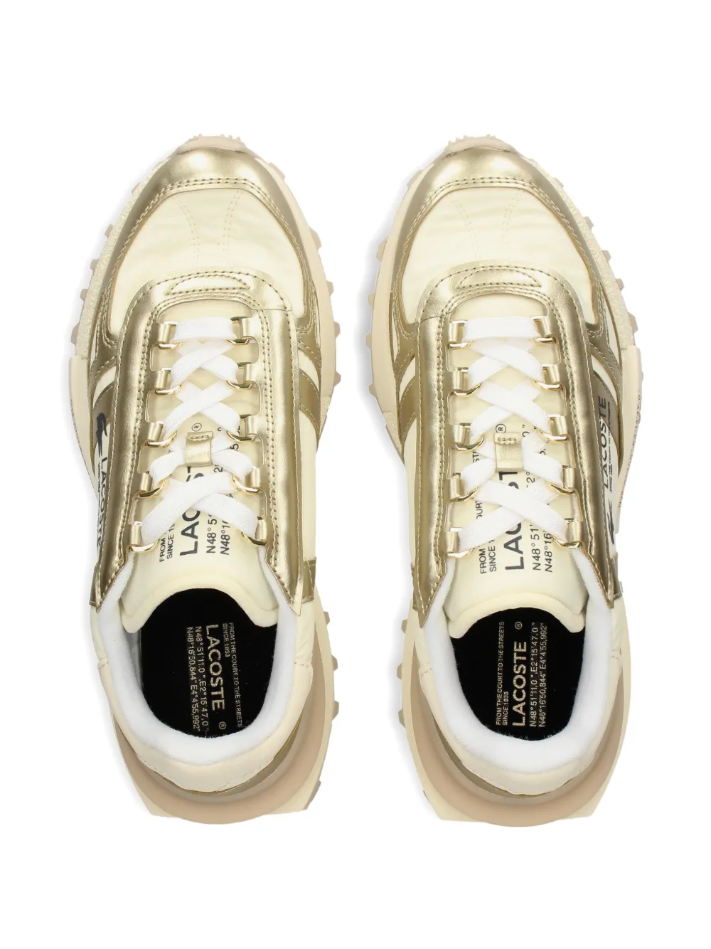 Lacoste Elite Active sneakers met metallic detail Beige