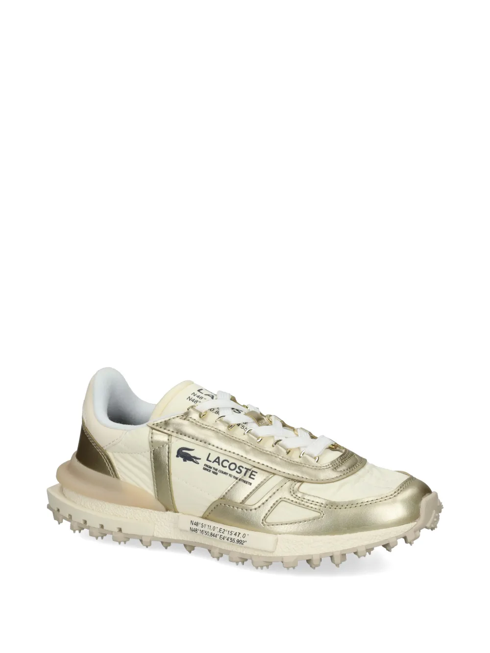 Lacoste Elite Active sneakers met metallic detail Beige