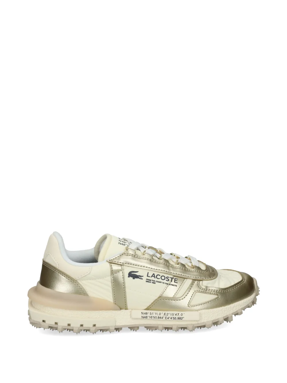 Lacoste Elite Active sneakers met metallic detail Beige
