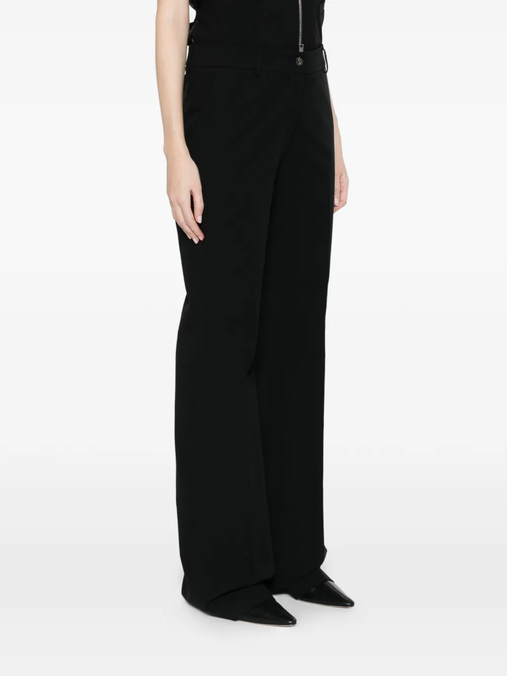  Via Masini 80 Button Trousers - Black 