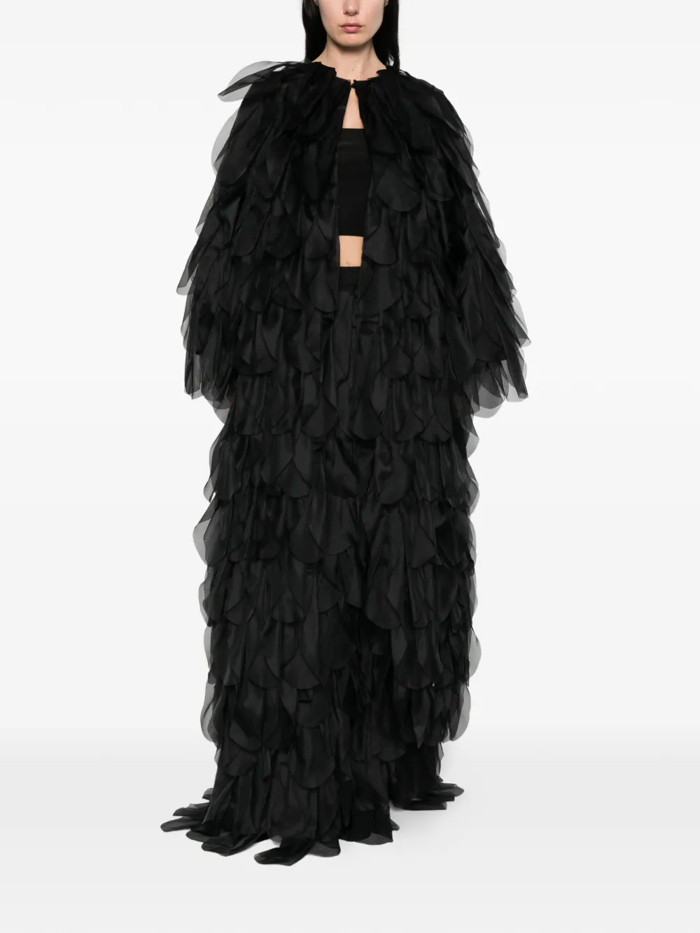  Max Mara Lauto Ruffled Coat - Black 