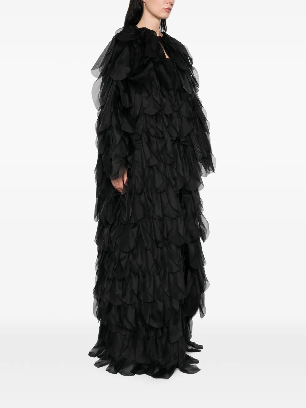  Max Mara Lauto Ruffled Coat - Black 