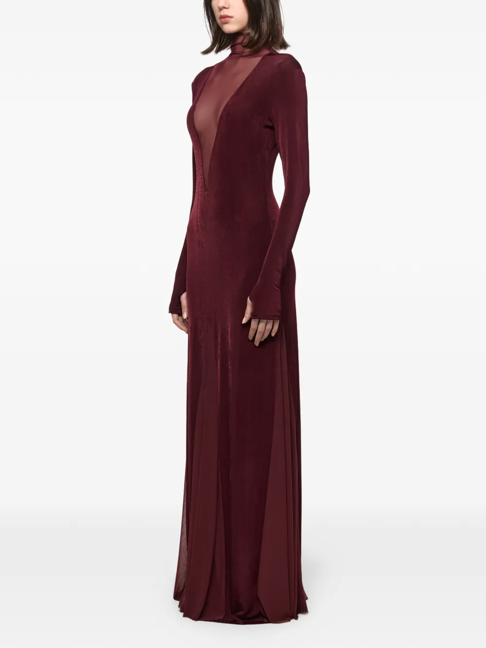 Atu Body Couture Jurk met doorzichtig vlak Rood