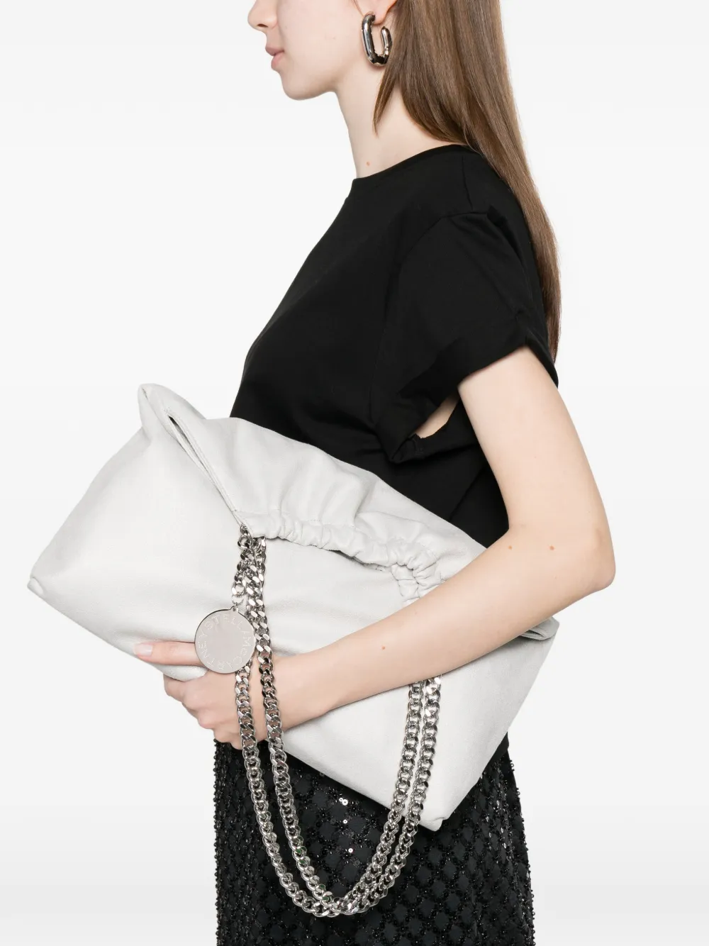 Stella McCartney Schoudertas met ketting Grijs