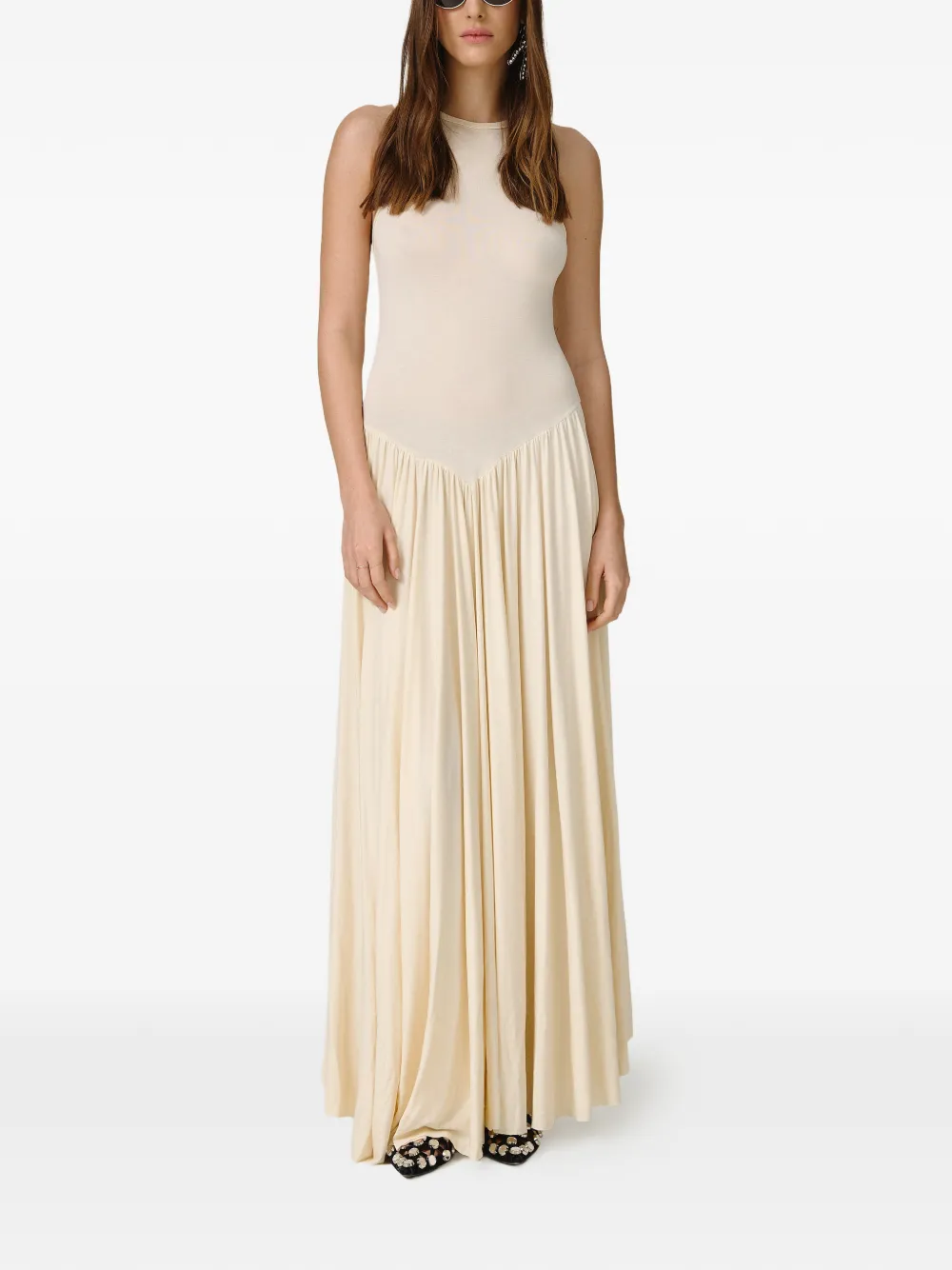  Pnk Pleated Maxi Dress - Yellow 
