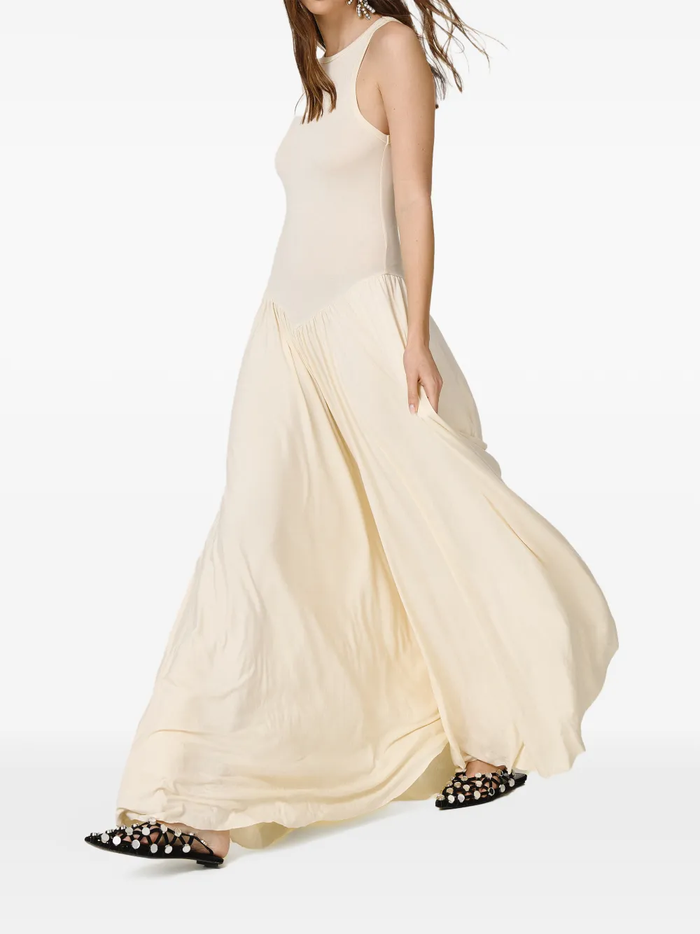  Pnk Pleated Maxi Dress - Yellow 