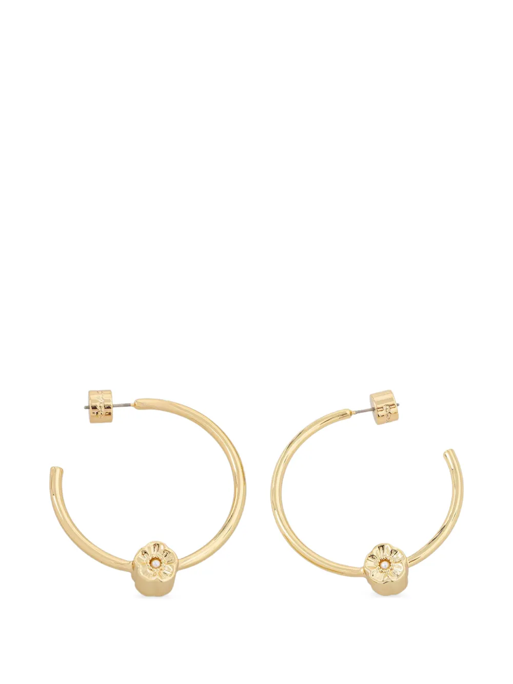 Coach Tea Rose hoop earrings - Oro
