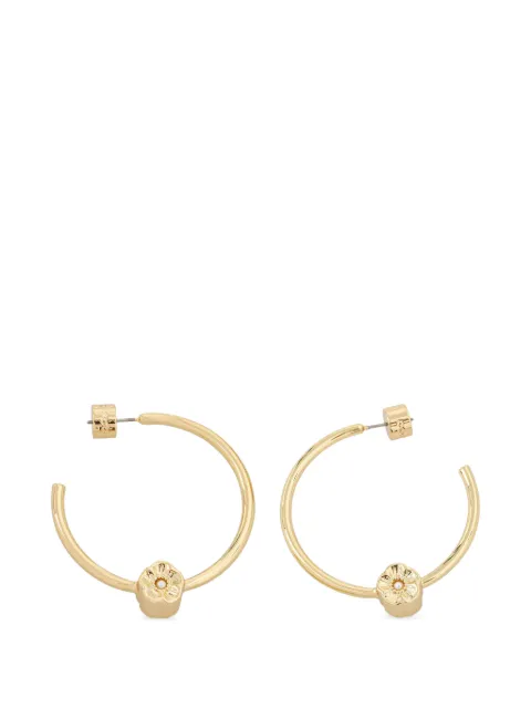 Coach Tea Rose hoop earrings