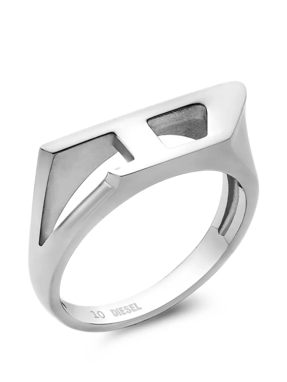Diesel stainless steel signet ring - Argento