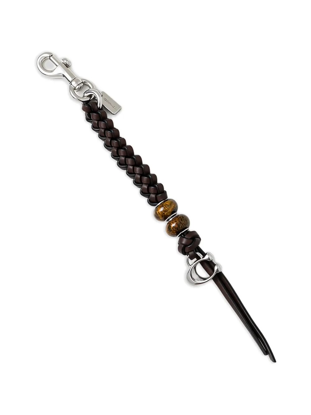 Coach braided beaded keyring - Marrone