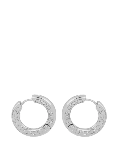 Coach logo-detail hoop earrings