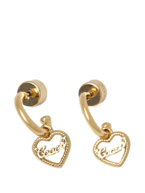 Coach heart-charm hoop earrings