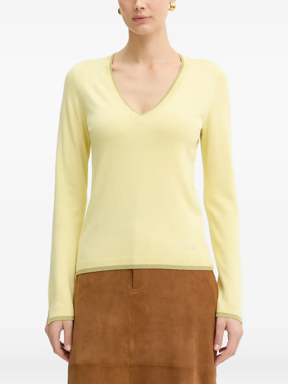 LIU JO Pullover mit V-Ausschnitt - Gelb