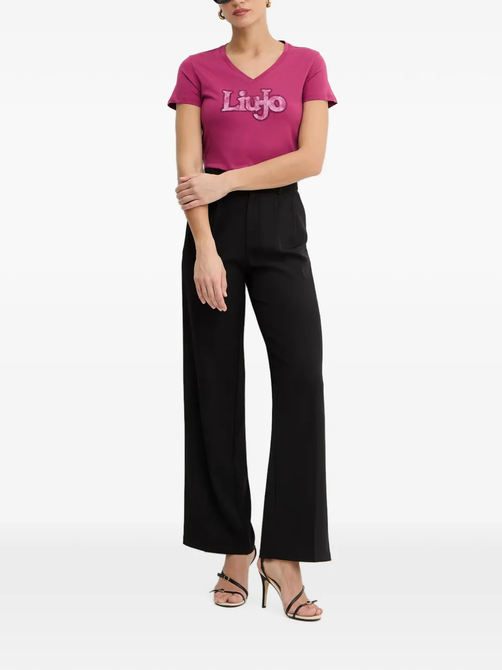 LIU JO V-neck T-shirt Roze