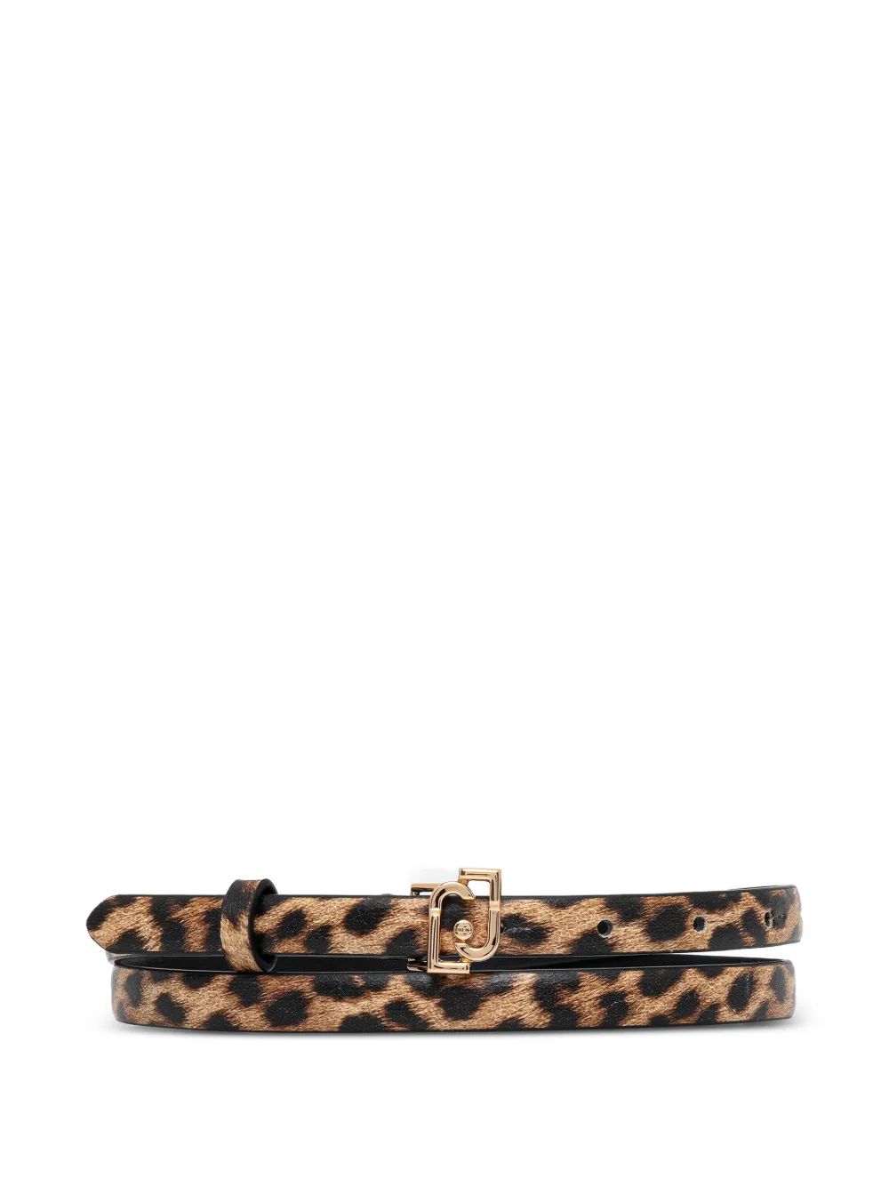 LIU JO thin animal-print belt - Marrone