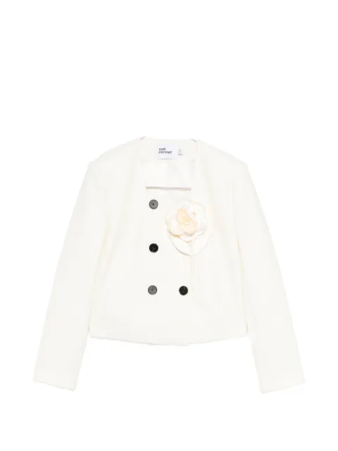 Self-Portrait floral-appliqué double-breasted jacket